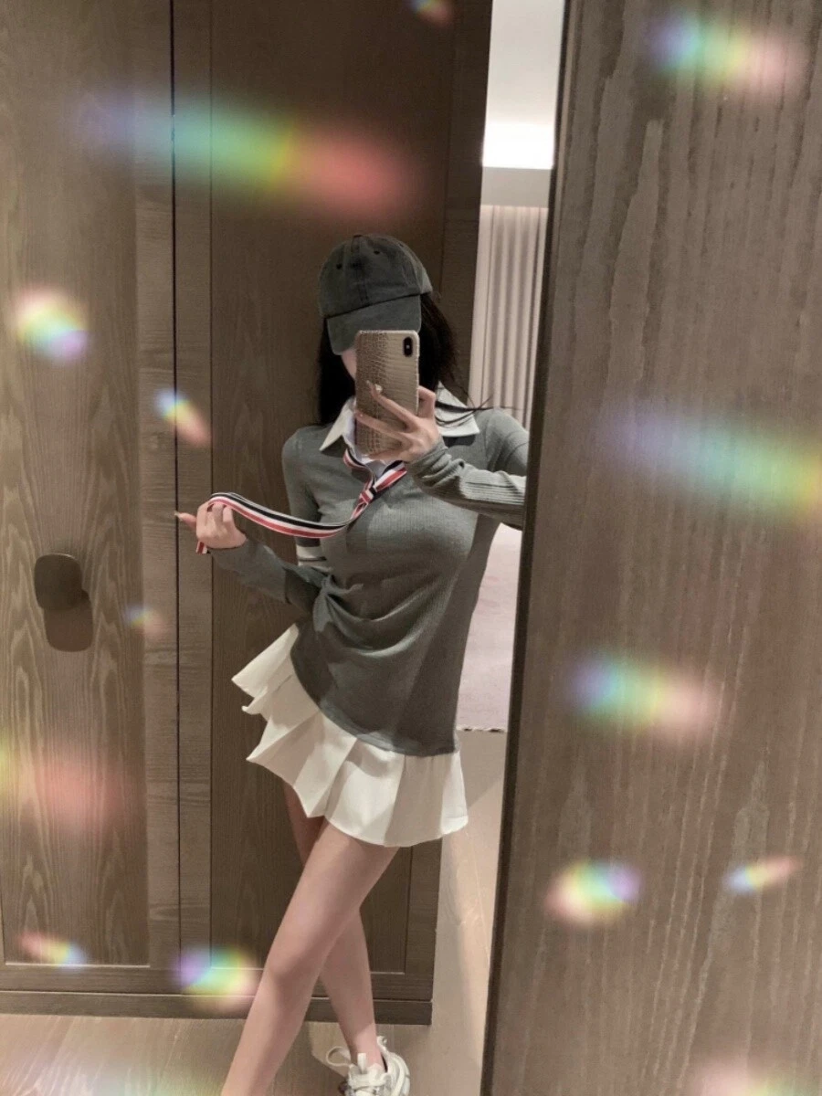 Abito donna Thom Browne in maglia a quattro barre