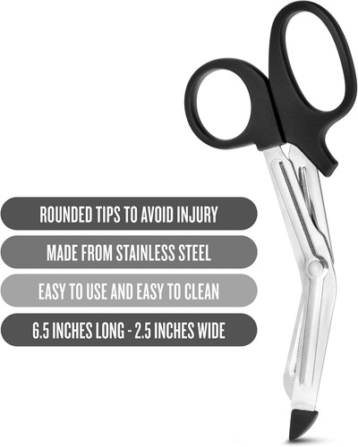 Eden 6.5" Curved Steel Safety Scissors Stainless Steel Black - Picture 4 of 6