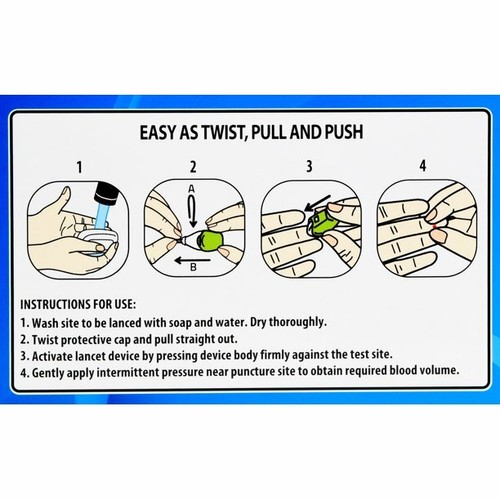 New 100 count ReliOn 2-in-1 Lancet Device Sensitive Skin Diabetics FREE SHIPPING - Picture 10 of 12