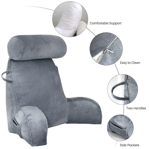 Respaldo Almohada de Lectura Reposacuello Soporte Lumbar Asiento Cojín Tumbona con Brazos - Imagen 11 de 64