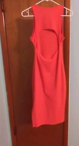 Wild Fable Women's Orange Ribbed Open Back Tank Bodycon Dress Size Medium - Picture 6 of 9