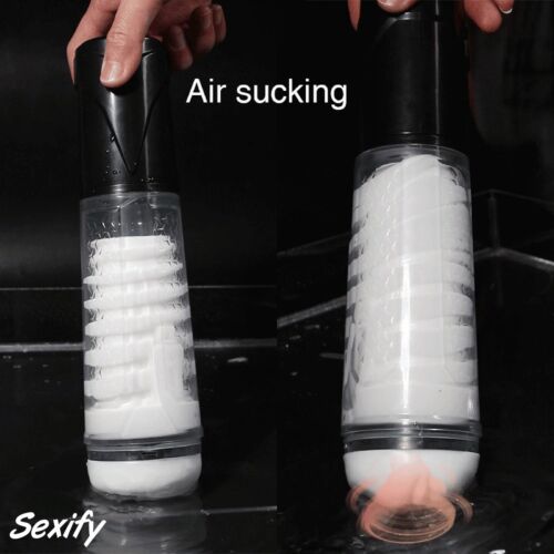 Auto Sucking Pump Male Masturbator Vibrating Masturbation Stroker Mens Sex Toy - Picture 7 of 17