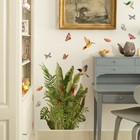 Flying Bird Butterf Wall Decal Green Plants Leaf Wall Stickers Nursery Art Decor