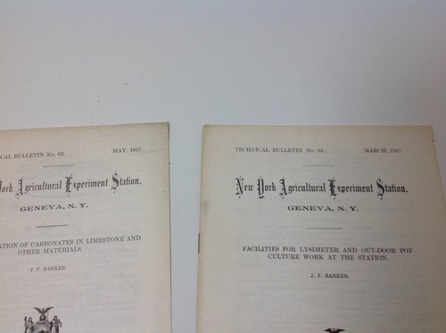 2 New York Agricultural Experiment Station Technical Bulletins 1917 - Picture 2 of 2