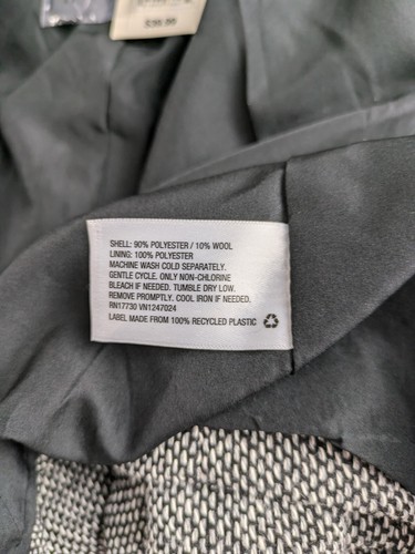 A New Day Womens Size 18 Tweed Black White Gray Target Blazer Collared Wool - Picture 7 of 7