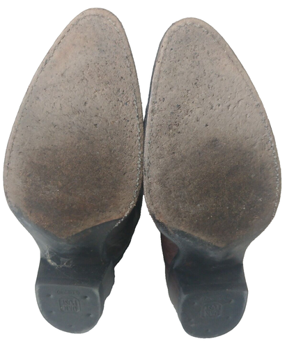 Dan Post Vintage Chocolate Brown Lizard 8 1/2D Cowboystiefel bestickt Obermaterial - Bild 9 von 10