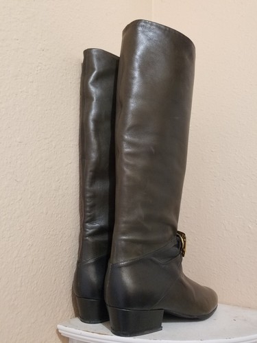 Contempo Shoes Size 4.5 US 35.5 Knee Leather Boots Superb Handmade Italian Brown - Picture 3 of 12
