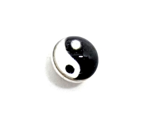 Yin Yang Nose Stud 3mm Cabochon Stud 22g (0.6mm) 925 Sterling Silver Ball Stay - 第 4/12 張圖片