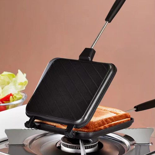 Flip Grill Pan Double Sided Nonstick Square for Breakfast Pancakes Toast Omelets - Zdjęcie 10 z 12