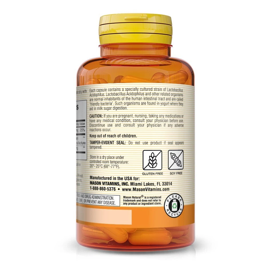 2X 100 = 200 CAPSULES ACIDOPHILUS WITH PECTIN Probiotic Lactobacillus Digestion - Image 3 of 3