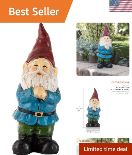 12 Zoll große Outdoor Wichtel Statue - skurrile Gartendekoration mit mythischen Kräften - Bild 1 von 12