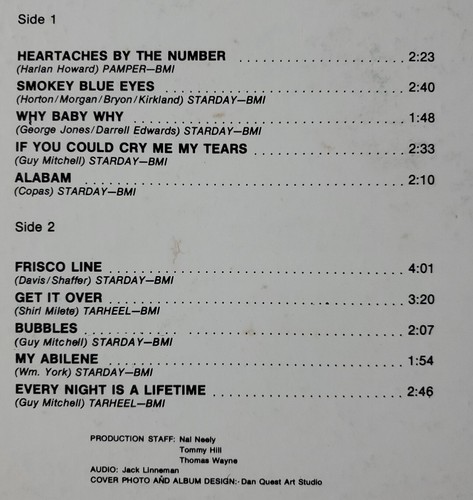 heartaches by the numberguy mitchell LP Vinyl 33rpm Record Music Country Wester - Picture 8 of 9