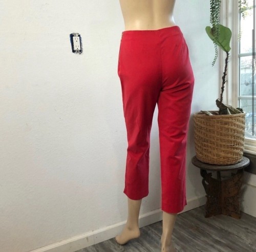 ST.John red ankle crop pants red side zipper size:4 - Picture 3 of 16