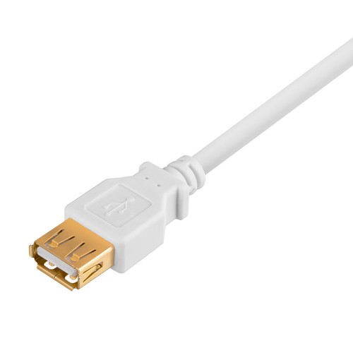 1m USB Verlängerung Verlängerungskabel 2.0 A Stecker zu USB A Buchse weiß - Afbeelding 4 van 6