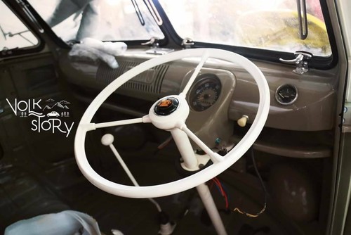 VW volkswagen Type 2 Spilt Early Bus 1955 - 1967 Spoke Steering Wheel Ivory - Picture 3 of 3