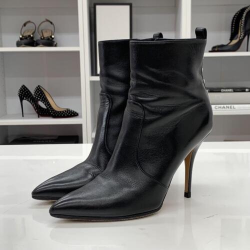 Valentino Rockstud Botas Cortas de Cuero Talla 39 Negro Cremallera Lateral Tacón Alto - Imagen 3 de 24