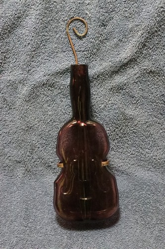 Vintage 1930's Dell Glass Company Light Amathyst Color Violin Shaped Bottle