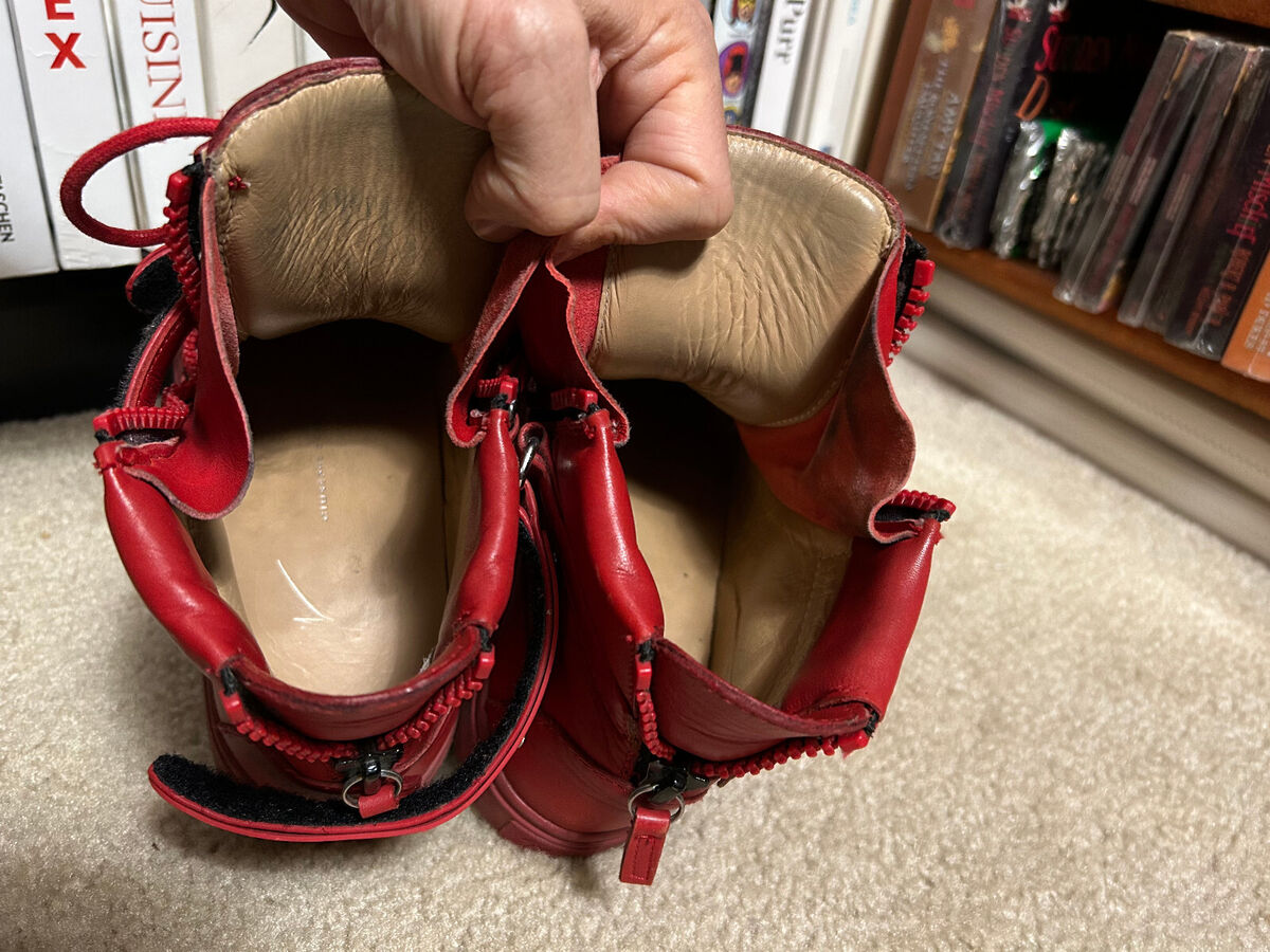 GIUSEPPE ZANOTTI red WOMENS SHOES (Size 37, U.S. 7) Zip Hi GIUSEPPE ZANOTTI red WOMENS SHOES (Size 37, U.S. 7) Zip Hi