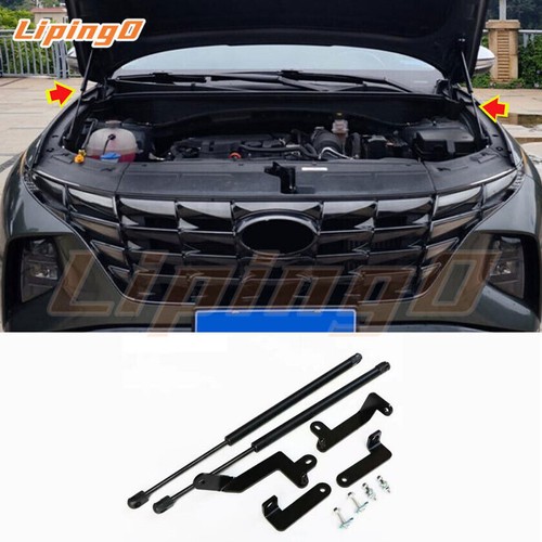 Black Front Hood Lift Support Shock Struts Cover Kit For Hyundai Tucson 2022-24 - Imagen 8 de 10