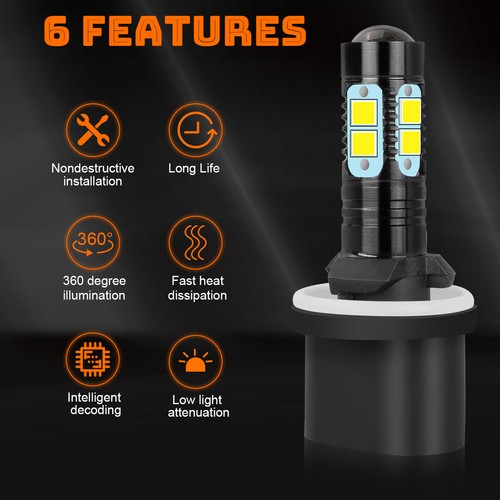 880 LED Driving Fog Lights Bulbs Kit For Chevy Silverado1500 99-02 Tahoe 00-2006 - Picture 7 of 10