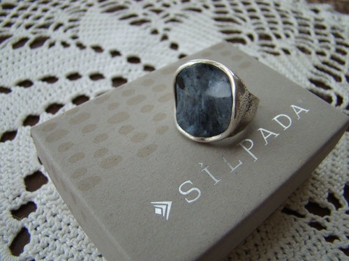 Silpada Sterlingsilber R1875 gewellter Feldspat Ring Größe 7 neu war 89 $ schwarz grau - Bild 3 von 12