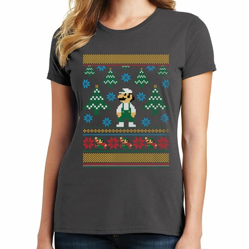Luigi From Super Mario Bros Ugly Christmas Sweater Graphic T-Shirt Gift Idea 604 - Picture 11 of 68