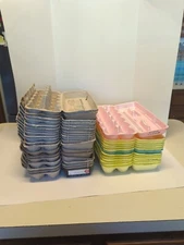 LOT OF 32 USED EMPTY EGG CARTONS- (DOZEN SIZE) CARDBOARD &STYROFOAM- CLEAN