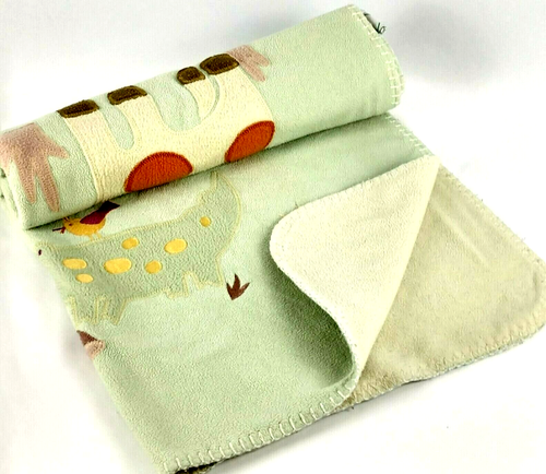 Circo Baby Blanket Green Yellow Jungle Fleece Security Lovey Lion Giraffe