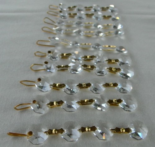 Chandeliers  Crystal bead Prism 10 strands of 4 beads Pin hanger - Picture 2 of 4