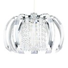 Ceiling Light Shade Chrome Pendant Clear Jewel Beads Lampshade Living Room