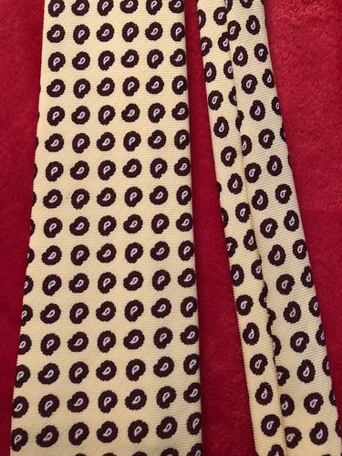 Brooks Brothers VTG Wool Challis Tie Yellow, Red & White 3.25/55 Made in USA EUC - Picture 7 of 10