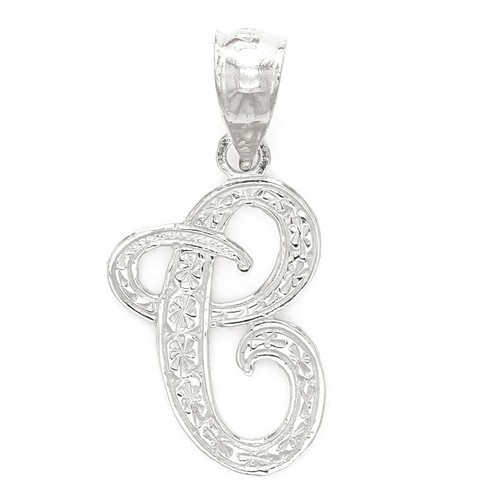 14k Yellow or White Gold Initial Letter I Alphabet A-Z Charm Pendant - Picture 34 of 256