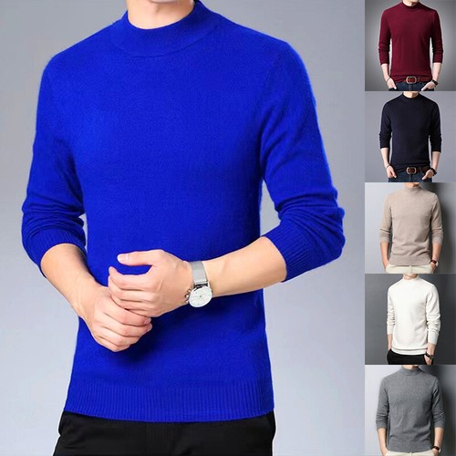 Maglione uomo girocollo maglia manica lunga casual invernale pullover caldo - Foto 7 di 28