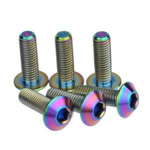 2Pcs M8 x 20mm Titanium Bolt Bicycles Umbrella Head Ti Hex Screws Fasteners Gold