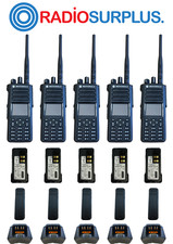 5 x Motorola XPR7550e VHF Radio AAH56JDN9RA1AN,Moto Battery and PMPN4527 charger