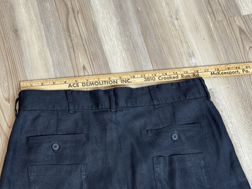 JACQUEMUS LE GADJO Men's Shorts Size 50 / US 40 Linen Blend Black Color - Picture 12 of 13