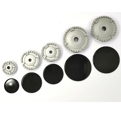 Kit bruciatori+ piattelli spartifiamma cucina 5 fuochi Ariston Hotpoint 2 grandi