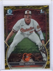 2023 Bowman Chrome Mac Horvath 1st Bowman Yellow Crater Rookie Card /75 BDC-90