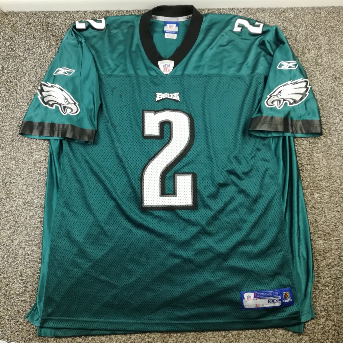 バドミントン　ユニフォーム　XL Vintage 2004 Philadelphia Eagles Jersey David Akers Reebok Green