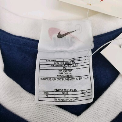 Vintage 90s Nike White Tag V-Neck Ringer T-Shirt Center