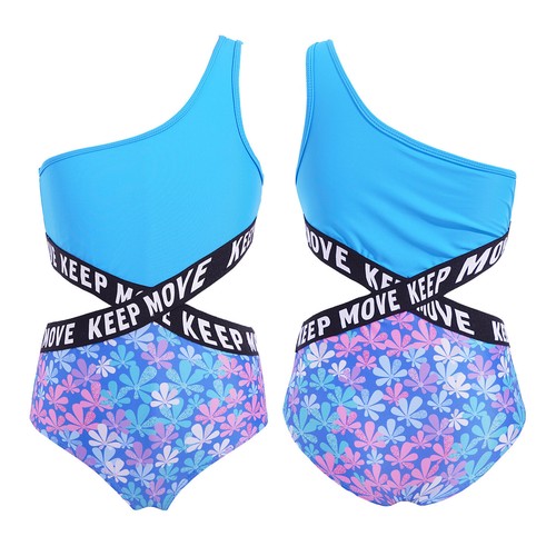 Girls One-Piece Leotard Bodysuit Park Swimsuit Water Diving Printing Surfing - Picture 68 of 99