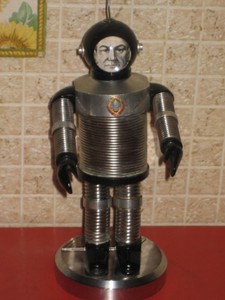 Old Big VTG Soviet Russian Astronaut Desktop Metal Robot ...