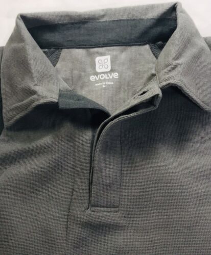 Performance Evolve Golf Polo Sz Medium Bin 49 M Black Grey Gray Active Wear - Picture 10 of 12