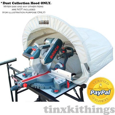 dust collection hood for miter table saw wood work shop