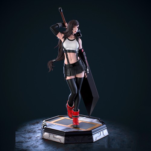 Tifa (FF7 Fan Art) / Skulptur komplett bemalt SFW & NSFW (Made to order) - Bild 3 von 16