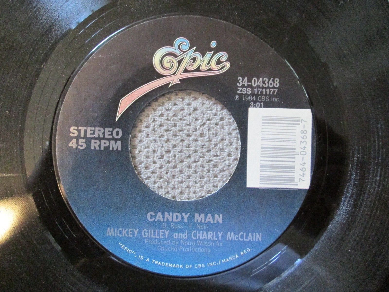 Mickey Gilley Charly McClain The Phone Call Candy Man 45 RPM Epic Record