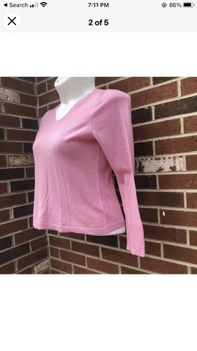 talbots pure merino wool womans large pink sweater soft - Picture 2 of 5