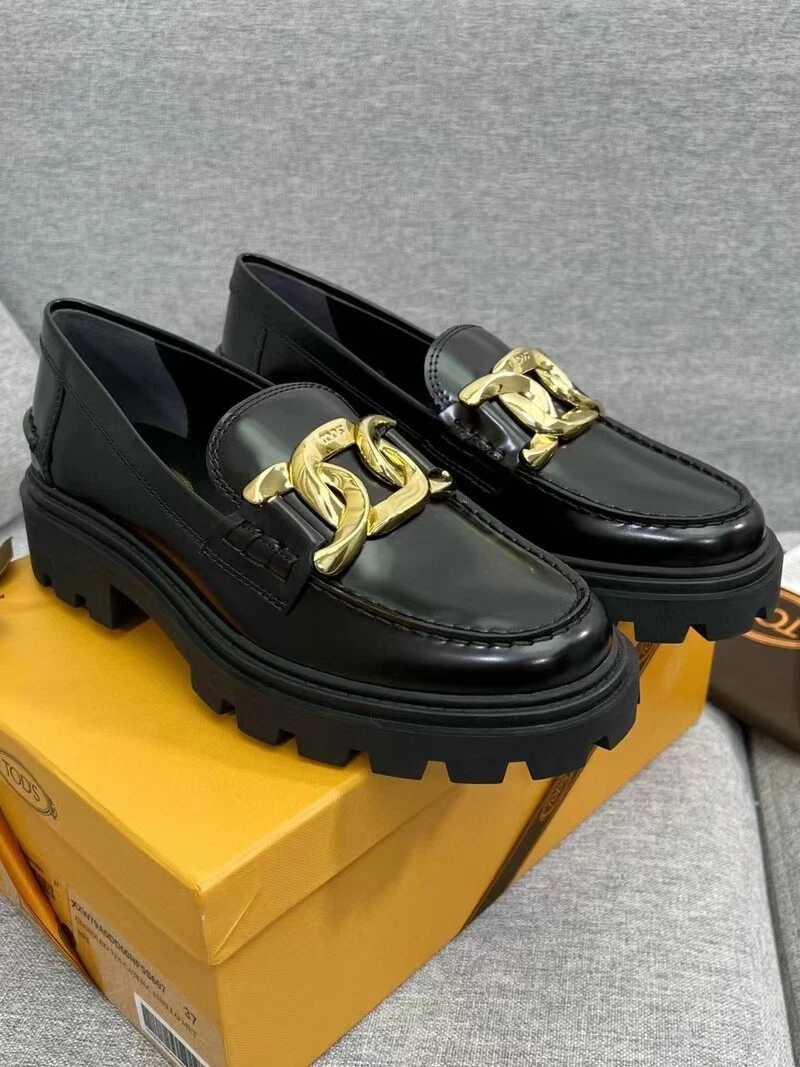 TOD’S Mocassini Tod's donna fibbia metallo aumento altezza scarpe pelle