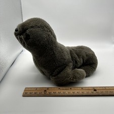 Vintage 1976 R. Dakin Co. Stuffed Gray Seal Sea Lion Plush Animal Korea 10"