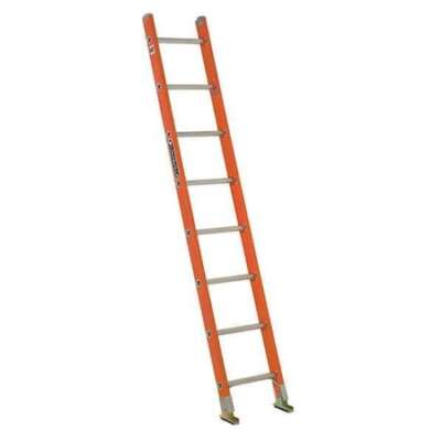 Louisville Fe3108 8 Ft Overall H, Straight Ladder, Fiberglass, 8 Steps, Orange